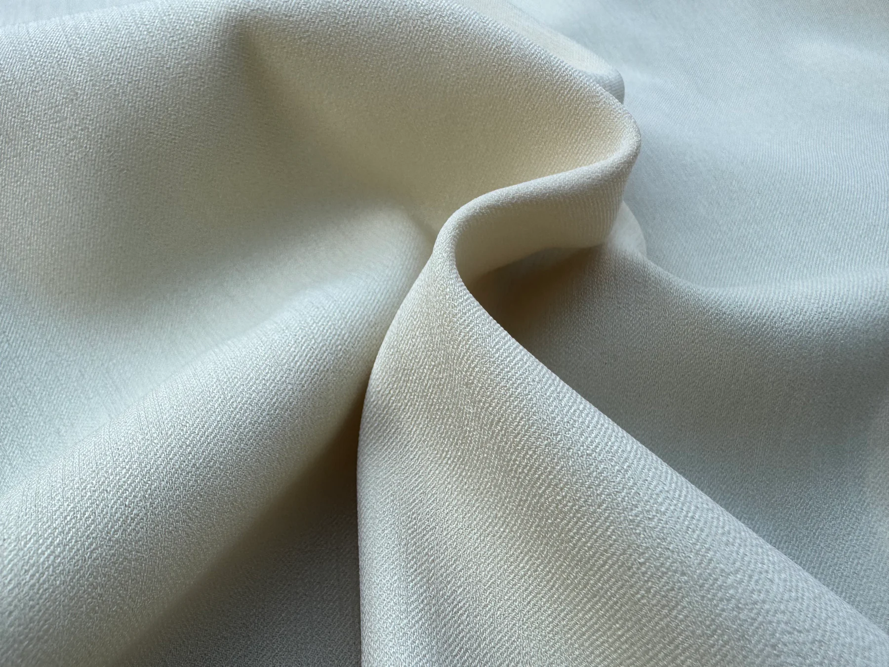 Ivory Textured Polyester Crepe