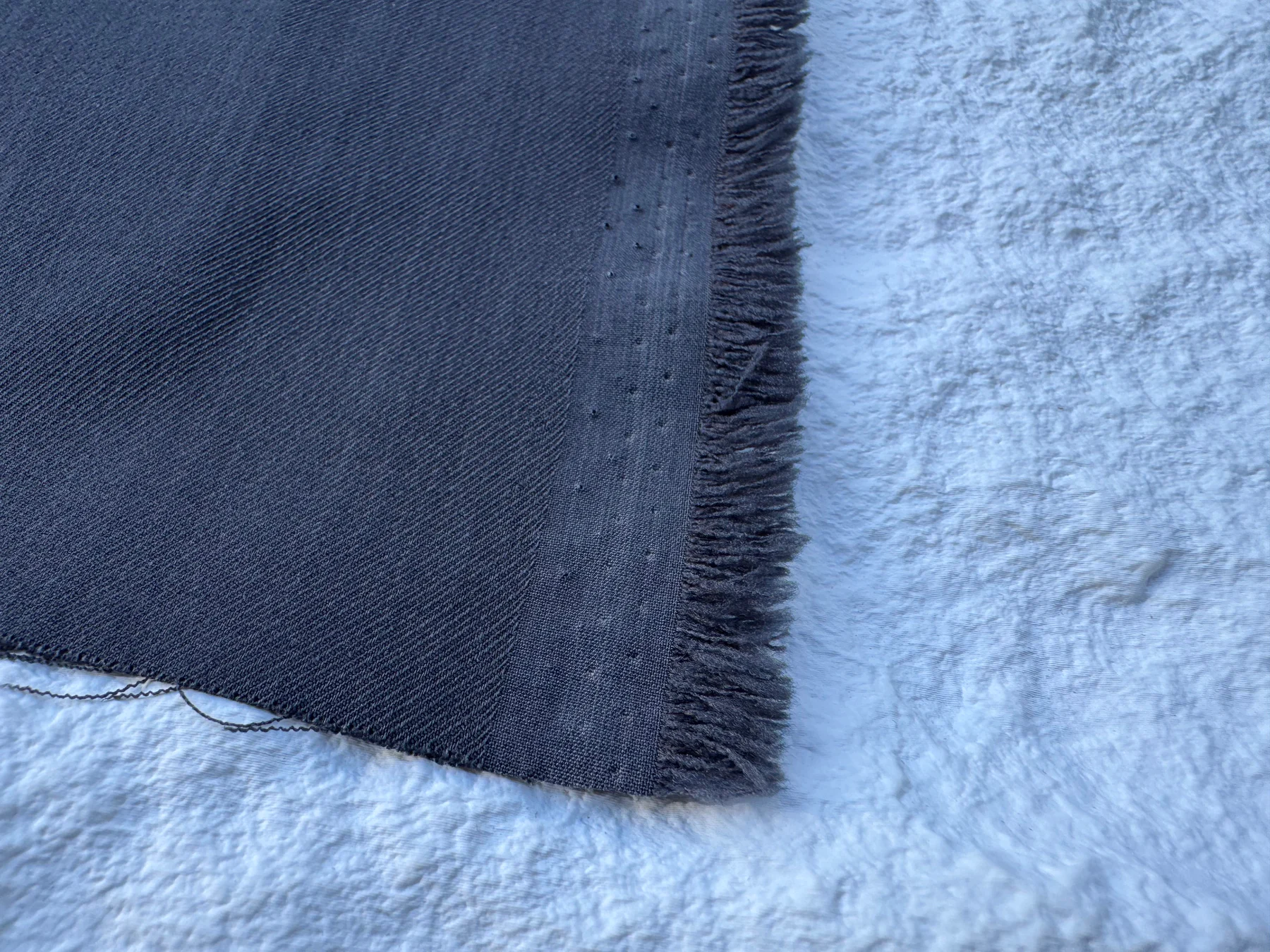 Charcoal Ribbed Stretch Twill detail 1
