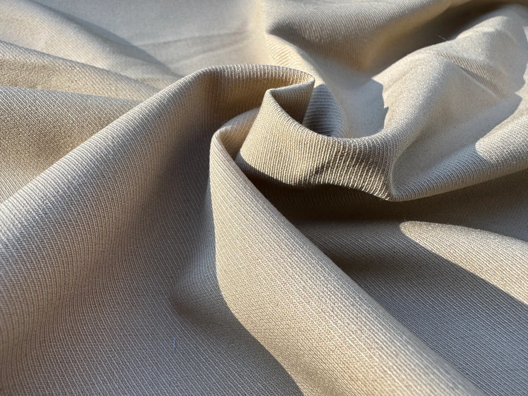 Natural Ribbed Stretch T/R fabric